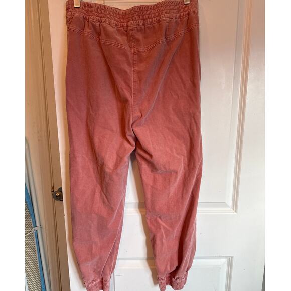 Anthropologie Kalea Womens Pink Corduroy Joggers Boho Trousers Pink/Rose Medium - Picture 3 of 8